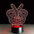 thumbnail image 2 of Lámpara LED 3D con doble nudo de amor, círculos abstractos, forma de espiral, ilusión, 7 colores cambiantes., 2 of 5