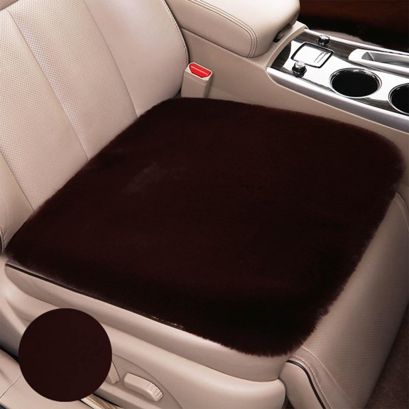 MagicXflow Car Front Seat Cushion, Soft Warm Faux Fur Winter Auto Seat Cover, Fluffy Plush Vehicle Seat Protector Pad with Non-Slip Backing, Car Accessories for Office Chair ( 45*45cm),1PC