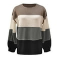 thumbnail image 4 of Krdevn Women's Casual Autumn and Winter Long Sleeve Striped Sweater Crew Neck Knitted Pullover Top,S, 4 of 4