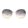 thumbnail image 2 of Womens Metal Heart Jewel Chain Hinge Classic Round Butterfly Plastic Sunglasses Ivory - Brown Smoke, 2 of 4