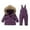 Kids Snow Suit-Z09 Purple, variant on Mifsaly Boys Girls Snowsuit Set Waterproof Windproof Winter 2 Piece Ski Suit Outdoor Thicken Warm Overalls Snowboard Thermal Snowsuit Matching Outfits With Pockets 2025 Cold Weather Clothes