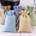 thumbnail image 5 of 5pcs Jardín de lino natural de bolsos de lazo bolsa de favores / Partes / Crafting, 5 of 5