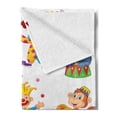 thumbnail image 2 of Circus Soft Flannel Fleece Throw Blanket, Cartoon Style Composition of Circus Theme Artwork Wild Animals and Performer, Cozy Plush for Indoor and Outdoor Use, 50" x 70", Multicolor, by Ambesonne, 2 of 5