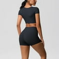 thumbnail image 6 of Women's Yoga Outfit Seamless Workout Set Sport Crop Tops High Waist Shorts Exercise Two Piece Gym Tracksuits, S, 6 of 7