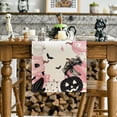 thumbnail image 2 of SM-XLHN Pink Jack-O-Lantern Pumpkin Bat Halloween Table Runner, Holiday Kitchen Dining Table Decoration for Indoor Outdoor Home Party Decor 13 x 72 Inch, 2 of 6