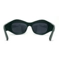 thumbnail image 4 of Runway Trend Exaggerated 90s Plastic Wrap Sport Plastic Sunglasses Green Black, 4 of 4