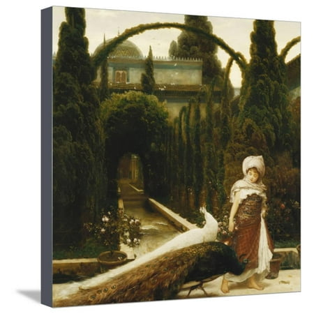 Metal Granada Wall - Moorish Garden; a Dream of Granada Stretched Canvas Print Wall Art By Frederick Leighton