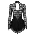 thumbnail image 2 of iiniim Women's Girls Turtleneck Long Sleeve Lace Figure Ice Skating Dress Ballet Dance Costume, 2 of 7