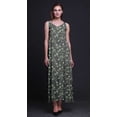 thumbnail image 2 of Bimba Rayon Leaves Printed Spaghetti Strap Sleeveless Womens Cami Maxi Slip Swing Dress-XSmall, 2 of 4