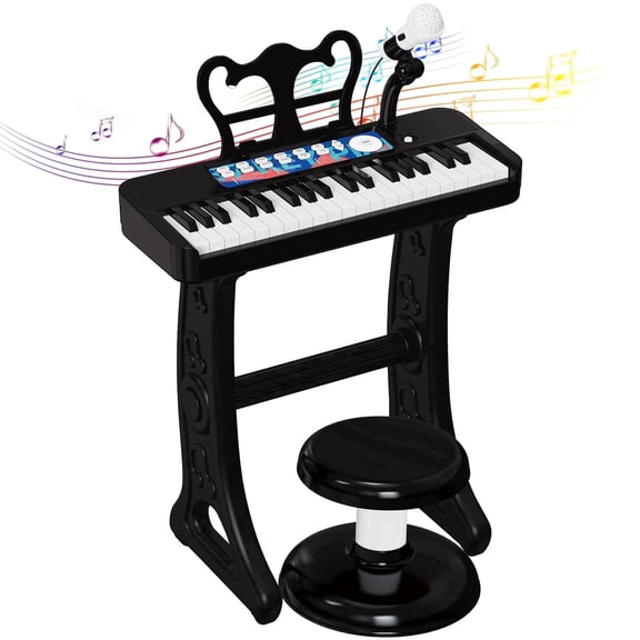 Toddler Piano Toys, 37 Keys Kid Musical Instruments Electric Keyboard, Baby Piano for Beginners Mini Music Toy with Stool, Birthday Gift for Age 3  Kids