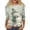 K63# Army Green, variant on Christmas Shirts for Women 3/4 Sleeve Plus Size Snowman Graphic Tops Holiday Casual Crew Neck T-Shirts Dressy Stretchy Tunic Tops Khaki,L