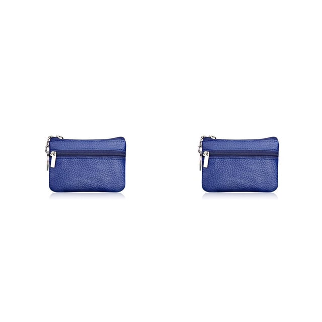Sonducket Cartera de cuero para mujer, almacenamiento de llaves, fecha de viaje portátil, llavero, monedero, monedero, organizador, bolsa para Azul 2piezas
