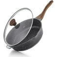 thumbnail image 1 of Nonstick Deep Frying Pan Skillet, 11-inch Saute Pan with Lid, Stay-Cool Handle, Chef Pan Healthy Stone Cookware Cooking Pan, Induction Compatible, 1 of 8