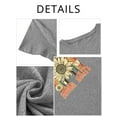 thumbnail image 5 of XCHQRTI Sunflower Shirts for Womens Plus Size Short Sleeves T-Shirt Graphic Oversized Flower Tops, 5 of 9