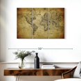 thumbnail image 3 of Elephant Stock Sepia World Map Wall Art - Horizontal Multi Panel Canvas - Living Room Wall Decor - Map Multi Panel - Yellow And Black Decor - 38" x 24", 3 of 8