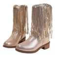 thumbnail image 3 of Girls Tall Boots Low Heel Children Mid Calf Western Cowboy Party Boots for Girls Daily, 3 of 9