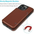 thumbnail image 3 of Apple iPhone 15 Pro Case, iPhone 15 Pro Wallet Case, PU Leather ID Cash Credit Card Holder Slots Magnetic Closure Kickstand Flip Slim Cover for iPhone 15 Pro 6.1" [Brown], 3 of 7