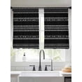 thumbnail image 2 of Black Boho Geometric Sheer Curtains 54 Inch Length 2 Panels for Living Room, Abstract Art Dots Striped Voile Kitchen Curtain Set, Luxury Privacy Drapes Window Treatment for Bedroom, 2 of 7
