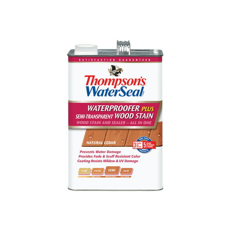 Thompson's Waterseal Waterproofing Stain Semi-Transparent, Natural Cedar, (Best Wood Water Sealer)