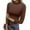 02#Brown, variant on Turtleneck Tops for Women Slim Fit 3/4 Length Sleeve Shirts Fall Fashion Tight Tops Basic Tee Winter Undershirt Sky Blue XXL