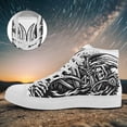thumbnail image 2 of Coolcustomize Men's Plus Size Gothic Grim Reaper High-top Sneakers - Black/White Skull & Reaper Scythe Design Boots, Lace-Up Streetwear Casual Shoes with Cushioned Rubber Sole for Daily Wear, Parties, 2 of 8