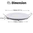 thumbnail image 3 of 6-Watt Ultra-thin Panel Light Round Recessed Ceiling Light Fixture Cold White 6000-6500K, 3 of 5