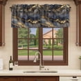 thumbnail image 6 of Modern Abstract Curtain Valances for Windows, Kitchen Valance Window Treatments Panel 2 Pack, Luxury Black Golden Marble Texture Rod Pocket Short Curtains for Bathroom Bedroom 54 x 18 Inch, 6 of 8