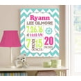 thumbnail image 4 of Personalized Canvas Birth Announcement Nursery Decor Gift, Nautical Design, Custom Name, Date, Weight & Length, Unique Boys & Girls Baby Shower Wall Art Presents, Color Aqua # 1, Size - 10X12, 4 of 4