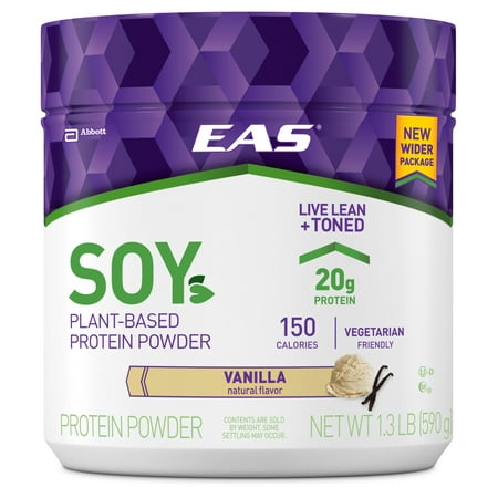 EAS Soy Protein Powder, Vanilla, 20g Protein, 1.3 Lb