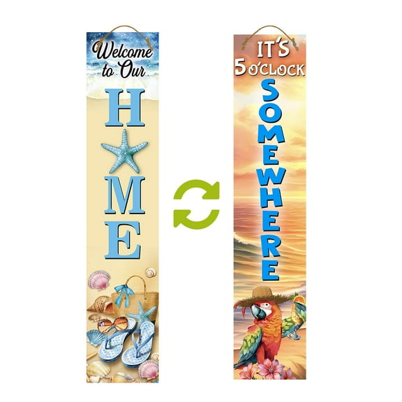 Briarwood Lane Beach Welcome Pine Reversible Porch Leaner