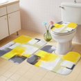 thumbnail image 4 of Yellow Gray Bathroom Rugs Set Graffiti Art Color Block Abstract Geometric Modern Non Slip Absorbent Soft Bath Mats 3 Piece Set with Bathroom Rug, U-Shaped Floor Mat, Toilet Seat Cover Small Size, 4 of 9