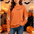 thumbnail image 2 of Frostluinai Crewneck Sweatshirts for Kids Girls Halloween Pullover Casual Long Sleeve Spooky Season Print Sweat Shirts 5-15 Years, 2 of 10