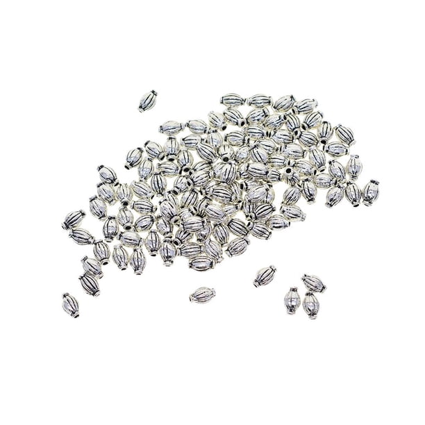 espaciadoras sueltas de plata antigua de rugby de 100 piezas para collar, , joyería