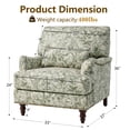 thumbnail image 5 of DREAMSIDEA Pair of Floral Upholstered Armchairs, High Back Accent Chair with Solid Wood Legs & Nailhead Trim for Living Room, Rococo Green, 5 of 6