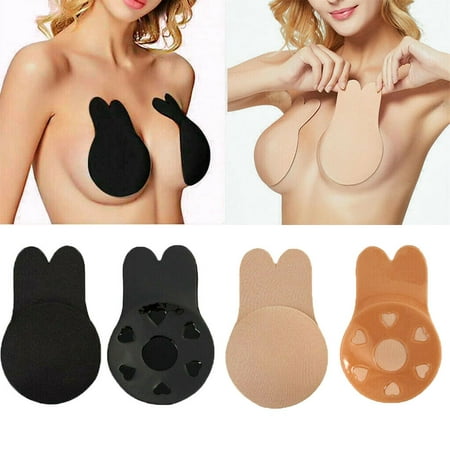 The Noble Collection Women's Strapless Invisible Bra Backless Self-Adhesive Push Up Bras Black