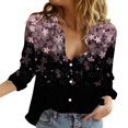 thumbnail image 1 of WZXFASHION Blouses à Manches Retroussables Col en V pour Femmes Soldes 2025 Chemises pour Femmes, 1 of 5