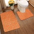 thumbnail image 2 of Yiaed Dots On Orange Background Print Bathroom Mat Set 2 Pieces Mat Anti-Skid Pad Ultra Soft and Absorbent Bathroom Bath Mat Contour Bath Rugs for Toilet Base, 2 of 6