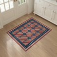 thumbnail image 3 of ODIKA 3'x5' Washable Area Rug Non-Slip, Flatweave, Easy Care Door Vintage Stripe Layout Stars Bordered Independence July Patriotic Refined for Hallway, Laundry Room, 3 of 7