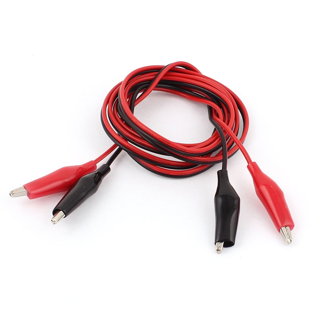 2 PCS HEAVY DUTY Crocodile Clip Jumper Wire Leads Test Cable Red Black 50Cms 