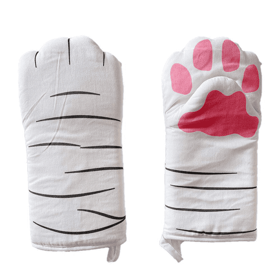 Oven Mitts Kitchen Cooking Baking Heat Resistant Cat Glove, 1 Pair Claw