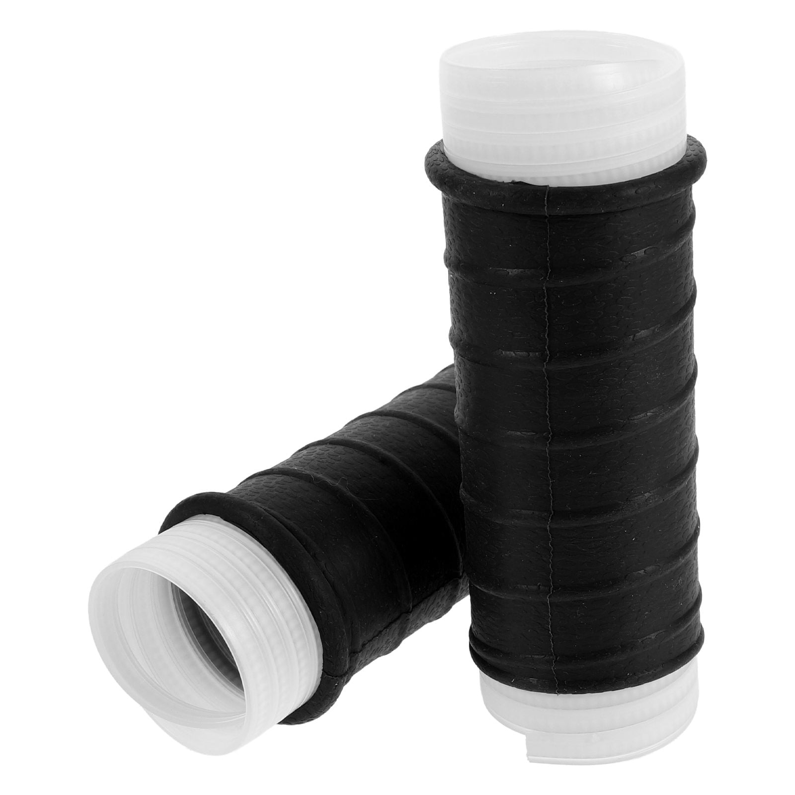NUOLUX Ergonomic Silicone Handle Grip Wrap Black Universal Fit for Fishing Rods Gym Tools 2Pcs