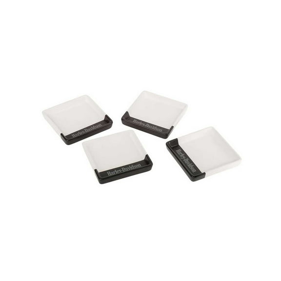 Harley-Davidson Ceramic Square Coaster Set, 4 Pack - White & Black HDX-99265, Harley Davidson