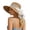 Khaki, variant on Women's Lace Bowknot Straw Hat Breathable Beach Vacation Sun Protection Wide Brim Roll Up Summer Travel Cap Beige