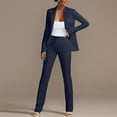 thumbnail image 4 of Breezora Women's Autumn Two Piece Suit Set Slim Fit Blazer and Trousers Office Work Professional Outfits for Ladies XXL Size Navy, 4 of 7