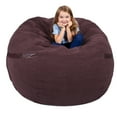 thumbnail image 2 of Big Joe Fuf 5Ft Oversized Foam Bean Bag Chair for Kids, Teens, Adults, Merlot Cloudweave, 5 foot Large Reading and Gaming Seat, 2 of 7