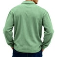 thumbnail image 5 of Mens Corduroy Sweatshirt Casual Stand Collar Quarter Zip Pullover Fall Ribbed Long Sleeve Sweaters Thermal Sweatshirts With Pocket Green S, 5 of 6