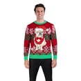 thumbnail image 1 of Holiday Hype Men's Festive Ugly Christmas Holiday Party Pull Over Sweater, Merry Bulldog, Small, 1 of 4