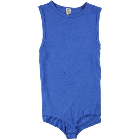 FREE PEOPLE Womens Blue Sleeveless Jewel Neck Body Suit Active Wear Top Size: S