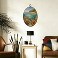 thumbnail image 3 of Oval Framed Wall Art Coral Split View Tropical Beach Colorful Fish Crystal Clear Ocean Canvas Wall Art Oval Vintage Wall Decor Prints Hanging Decor for Home Bedroom Living Room Office 8"x11.4", 3 of 7