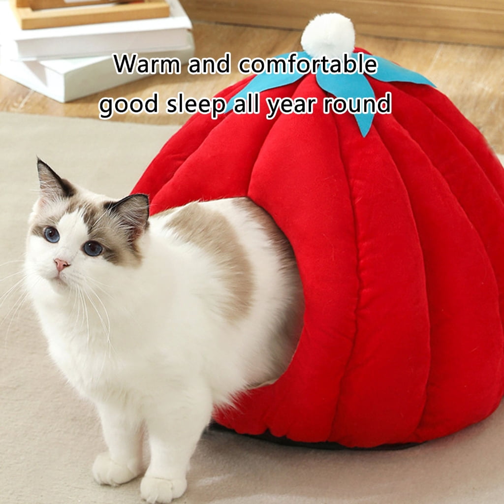 AOOOWER Charm Pumpkins Cats Nest Winter Warmth Cats House Indoor Outdoor Pet Homes